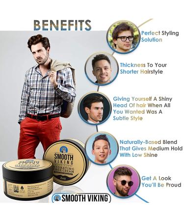 Men's Hair Cream - Matte Finish & Medium Hold (2oz) - Hydrating Styling Fiber Cream - Buy Online on GoSupps.com