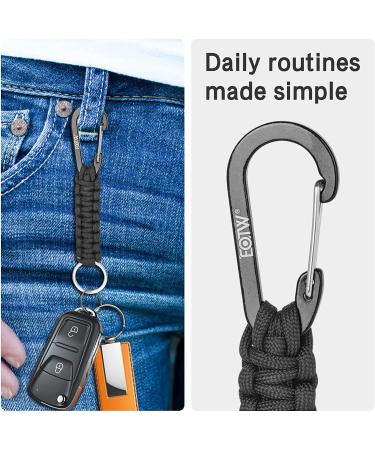 EOTW Carabiner Keychain - Small Aluminum Clip D Ring for Camping, Hiking, Fishing - Black - Buy Online on GoSupps.com