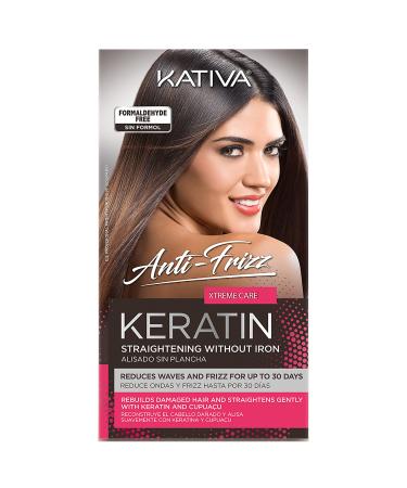Kativa Anti-Frizz Xtreme Care, Home Use Straightening Treatment, Rebuild Damaged Hair and Straighten Waves and Frizz with Keratin and Cupuau, Paraben Free, Cruelty Free, Formaldehyde Free