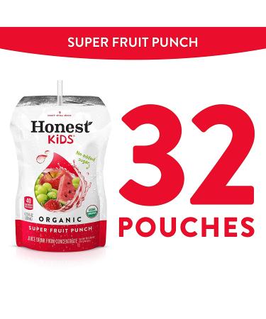Honest Kids Super Fruit Punch Organic Juice Drink 6.75 Fl Oz 32 Pack - Buy Online on GoSupps.com