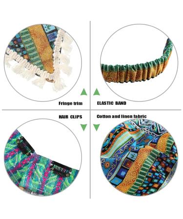 Shop Awaytr Elastic Hair Bands - Flower Pattern Chiffon Headbands with Clips | Pack of 3 | Stylish & Versatile Hair Scarves - Buy Online on GoSupps.com