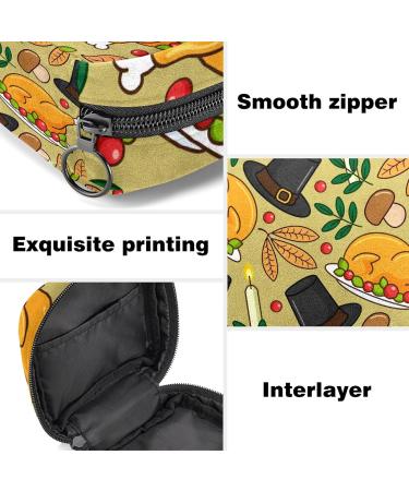 Sanitary Napkin Storage Bag - Autumn Turkey Design | Menstrual Cup & Nursing Pad Holder | Portable Period Kit Bag | Color 7 - Buy Online on GoSupps.com