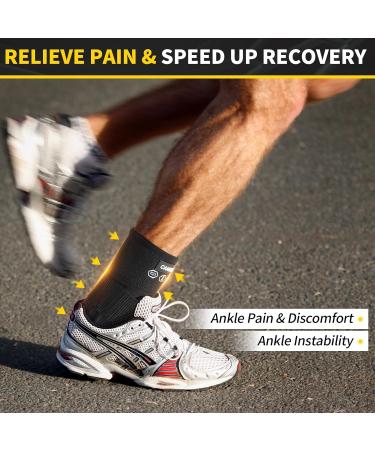 CAMBIVO Ankle Brace for Sprained Ankle - Adjustable Compression Support for Men & Women | Lace Up Stabilizer for Achilles Tendonitis & Injury Recovery - Small Right Foot (Black - Buy Online on GoSupps.com