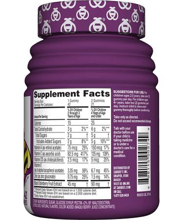 Zarbeeâ€™s Naturals Kids Elderberry Gummies - Immune Support, Natural Berry Flavor, 42 Count - Buy Online on GoSupps.com