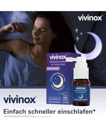 Vivinox Sleep Spray with Melatonin - Alcohol-Free Vegan Dietary Supplement for Jet Lag Relief | 50 ml - Buy Online on GoSupps.com
