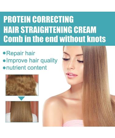 KYOSK Hair Straightener Cream Keratin Hair Treatment Straightener Protein Correcting Hair Straightening Cream Silk and Gloss Nourishing Smoothing for All Hair Types (3pcs) - Buy Online on GoSupps.com