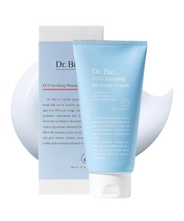 Dr. Bio Eco Soothing Moisture Cream (10.14oz/300ml)| Cooling Gel Moisturizer with Probiotics for Sensitive Dry Skin | Hydrating and Soothing Relief for Face and Body | Lightweight Korean Skin Care
