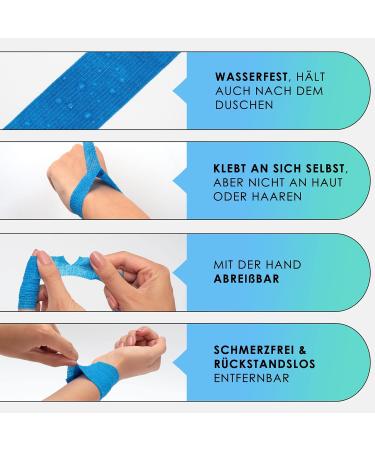 Self-Adhering Finger Paving Tape - 8 Rolls (4 Blue & 4 Skin Color) - Waterproof Elastic Durable Pavement Repair Solution - Buy Online on GoSupps.com