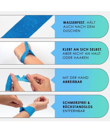 Buy Finger Pavement Self-Adhering Blue Tape - 4x Rolls (2.5cm x 4.5m) | Waterproof Dust & Dirt Repellent Paving Tape - International Shipping - Buy Online on GoSupps.com