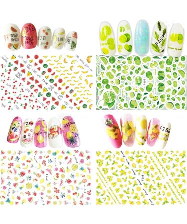 Nail Decoration Manicure Self-Adhesive 3D Fruits Nail Art Nail Stickers Nail Art Decals Supplies(15) (Multicolor 15) - Buy Online on GoSupps.com