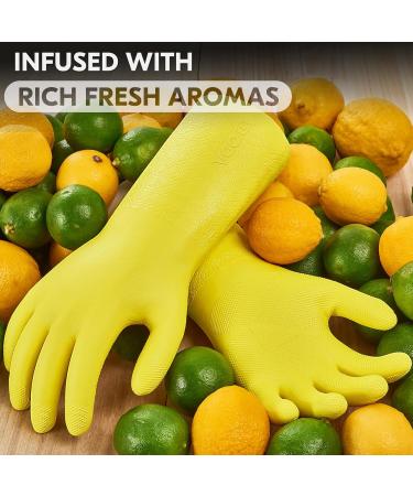 VGO Kitchen & Household Gloves - 1 Pair TPE Latex-Free Super Thick Slipproof Cleaning Gloves for Kitchen Bathroom & Garden | TP117 S (Yellow) - International Shipping - Buy Online on GoSupps.com