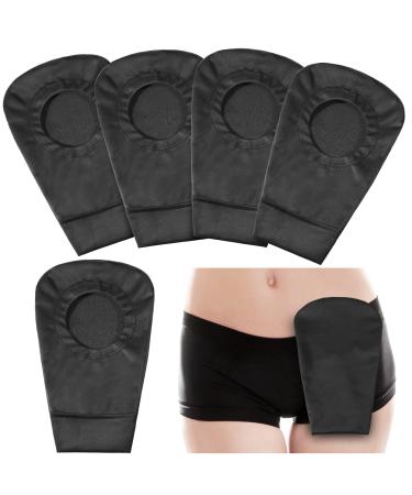 4 Pieces Black Ostomy Bag Cover Colostomy Bag Covers Odor Control Stretchy Bag Cover Washable Pouch Liner for Women Men Lightweight Care Protector Protective Bag