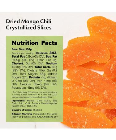 Dried Mango Chili Crystallized Slices - Non-GMO 2 lbs - Spicy and Sweet Snack - Buy Online on GoSupps.com