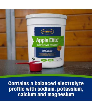 Farnam Apple Elite Horse Electrolyte Powder, Replaces minerals lost in sweat during exercise, extreme weather & stressful conditions, 5 lb., 40 day supply - Buy Online on GoSupps.com
