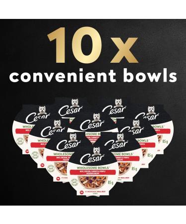 Cesar Wholesome Bowls Adult Wet Dog Food Beef Chicken Carrots & Purple Potato 85g Pack of 10 Beef & Chicken 85 g (Pack of 10) - Buy Online on GoSupps.com