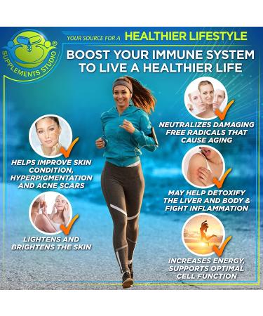 Liposomal Glutathione 500mg Supplement with Organic Whole Foods - Master Antioxidant & Detoxifier - Immune & Cardiovascular Support - 2 Month Supply - 60 Servings - Buy Online on GoSupps.com