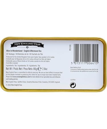 New English Teas Alice in Wonderland Pink Tea Caddy with 40 English Afternoon Tea Bags - Mad Hatter Tea Party Decor - Buy Online on GoSupps.com