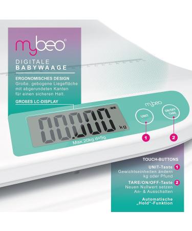 CSL Baby Scale - Digital Children's & Animal Weighing Scale - 56 x 33 cm 20g to 20kg 5g Accuracy - 2.9 Display & Touch Buttons - Ship Internationally - Buy Online on GoSupps.com