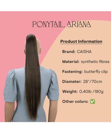 CAISHA 28 Extra Long Straight Ponytail Hairpiece | Heat-Resistant Synthetic Fibres | Brown #4T6 H163 - Buy Online on GoSupps.com