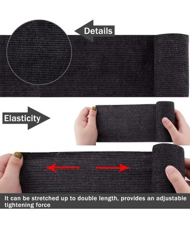 BQTQ 8 Rolls Cohesive Bandage 4 Inch - Self Adherent Sport Wrap Tape for Ankle Sprains & Swelling - Stretch Bandage Wrap for Humans and Animals - Black - Buy Online on GoSupps.com