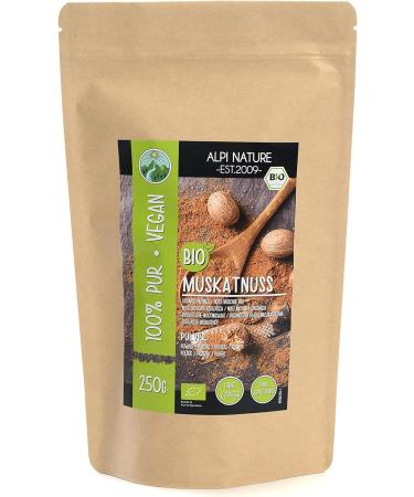 Organic ground nutmeg (250g 8.8oz) ground organic nutmeg nutmeg powder from organic farming laboratory-tested nutmeg powder 100% pure and natural 250 GR - Buy Online on GoSupps.com