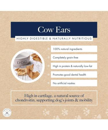 Hollings Cow Ears Dog Treats 100% Natural & Nutritious Long Lasting Chew Treats for Adult Dogs Grain Free & High in Protein (50 Loose) 50 count (Pack of 1) - Buy Online on GoSupps.com