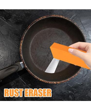 Rust Erasers for Metal Rubber Stainless Steel Decontamination Artifact Eraser - Stainless Steel Knives Rust Decontamination Artifact Dirt and Stains Remover Kitchen Tool Orange Color - Buy Online on GoSupps.com