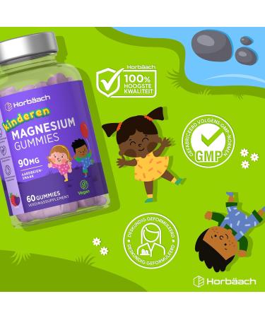 Horbaach Magnesium Citrate Gummies Kids with Vitamin C 60 Vegan Gummies 2 Month Supply Alternative to Capsules and Tablets Horbach - Buy Online on GoSupps.com