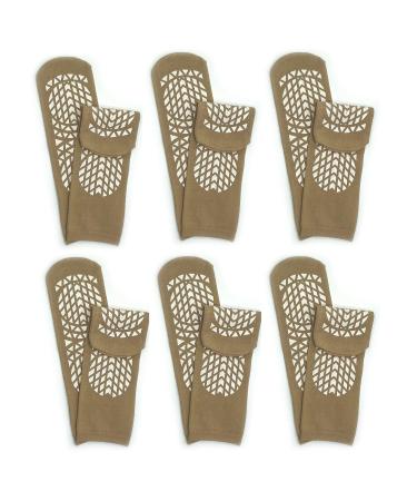 Secure Step Double Sided Comfort Safety Socks Light Brown Size L (6 Pairs) Men s Size 39-41 / Women s Size 40-42