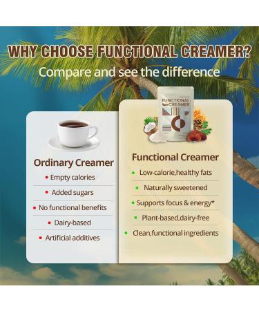 Mushroom Coffee Creamer Coconut Creamer for Coffee with 14 Mushroom Blend MCT ALPHA-GPC & Adaptogenic Herbs | Support Focus Immunity and Energy | 6.35oz - Buy Online on GoSupps.com