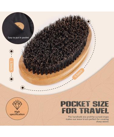 Aosina Wave Brush - 100% Natural Beech Wood & Pure Black Boar Bristle Soft Hair Brush for Men - Ideal for Beards, Hair Waves, and Wolfing - Perfect Men's Gift - Buy Online on GoSupps.com