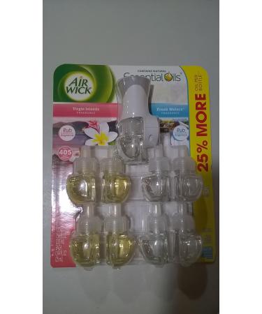 Air Wick scented oil plug in with 9 additional refills Virgin Islands and Fresh Waters