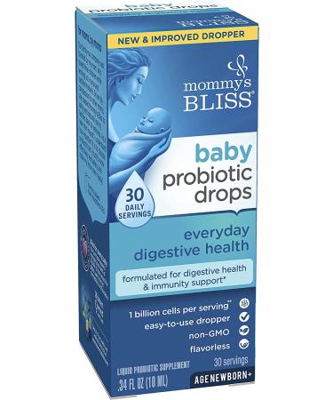 Mommy's Bliss Baby Probiotic Drops - Natural Gas, Colic & Constipation Relief for Newborns - 0.34 Fl Oz - Buy Online on GoSupps.com