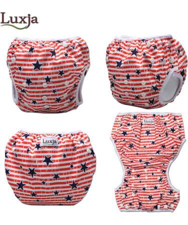 Luxja Reusable Baby Swimming Diapers (2-Pack) | Adjustable & Washable Swim Pants for 0-3 Years - Forest Flamingo + Stars Design - Buy Online on GoSupps.com