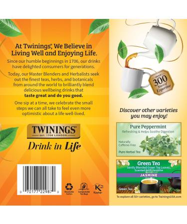 Twinings Lemon & Ginger Herbal Tea Individually Wrapped Bags - Naturally Caffeine-Free - 100 Teabags - Buy Online on GoSupps.com