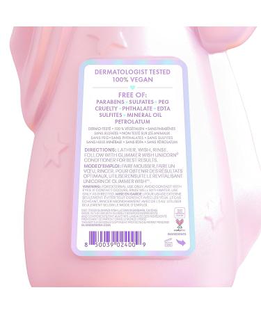 Glimmer Wish Premium Unicorn Shampoo - Vanilla Cotton Candy Scent | Dermatologist Tested | Sulfate-Free | 100% Vegan with Vitamin B5 and Aloe - Buy Online on GoSupps.com