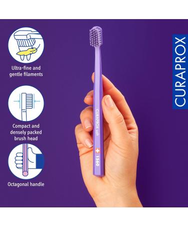 Curaprox Toothbrush CS 1560 Soft - Manual Toothbrush for Adults with 1560 CUREN Bristles - Violet | Best International Shipping - Buy Online on GoSupps.com