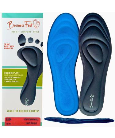 Sleek! Ultra Thin Insoles Lightweight Cushioning Designed by Business Feet for Minimal Crowding in Dress Shoes & Casual Shoes. Shoe Inserts & Insoles for Women & Men. Memory Foam Shoe Pads Plantillas M (M 9-10 W 9.5-10.5 )