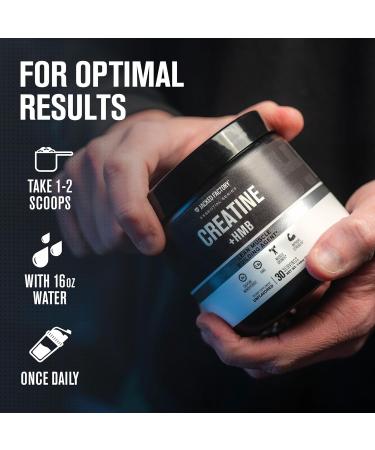 Jacked Factory Creatine HMB Powder Supplement with Creatine Monohydrate & HMB for Men & Women for Muscle Growth Increased Strength Enhanced Energy - 30 Servings Unflavored 30 Servings (+ HMB) - Buy Online on GoSupps.com