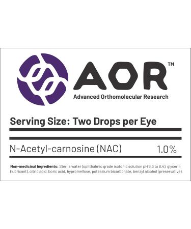 AOR - Ortho Eyes 2x5ml Drops - NAC N-Acetyl-Carnosine Eye Drops for Cataracts - Eye Health Supplement for Adults - Macular Degeneration Supplement - Carnosine Eye Drops to Reduce Glare - Buy Online on GoSupps.com
