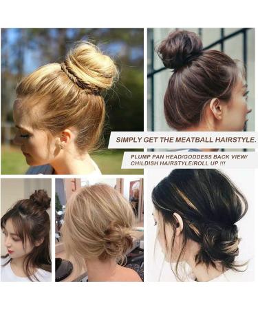 Donut bread maker hair bun maker 7-piece brown ring shape set with 10 U-shaped clips 5 elastic hair ropes. - Buy Online on GoSupps.com