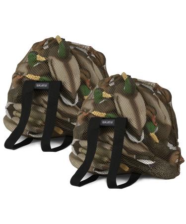 GearOZ Duck Decoy Bag Mesh Decoy Bag for Goose Turkey Waterfowl Decoys Durable Decoy Bags Duck Hunting Gear Backpack Light Weight with Adjustable Comfort Shoulder Straps Olive-2 Pack