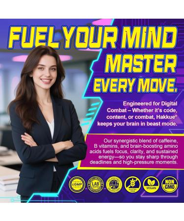Energy & Focus Gummies with 100mg Caffeine Anhydrous for Gamers Workers Weekend Warriors Hakkue Brain Supplement + L-Theanine B12 & B6 Boosts Fast Energized Concentration Reaction Speed 1Pack 60 Count (Pack of 1) - Buy Online on GoSupps.com