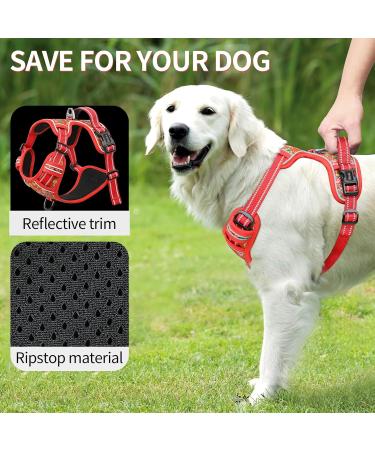 Shop Heele Dog Crockery & Reflective Padded Harness for Medium Dogs - Adjustable Flower Red XL - Buy Online on GoSupps.com