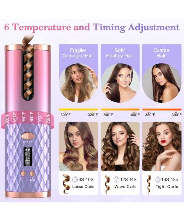 Shop Cordless Automatic Curling Iron - 6 Temps & Timers Rechargeable Scald-Free | International Shipping Available - Buy Online on GoSupps.com