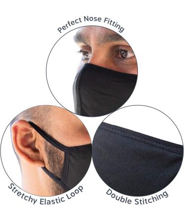 Reusable Face Masks CKDCARES Cloth Face Masks Pack of 5 pcs Washable Anti-Dust Unisex Cotton Made Black Perfect for Personal Use - Buy Online on GoSupps.com