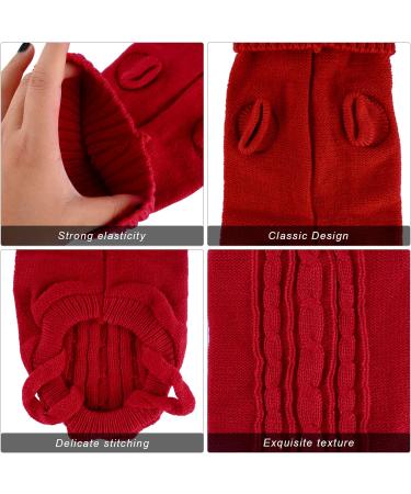 Jodsen Turtleneck Dog Jumper Winter Warmer Pet Clothes Dog Sweater Hoodies Vest Coat Outfit Thicken Soft Pet Apparel Knitted Pullover Small Medium Pets Dogs Puppy Cats -Red (Large) - Buy Online on GoSupps.com