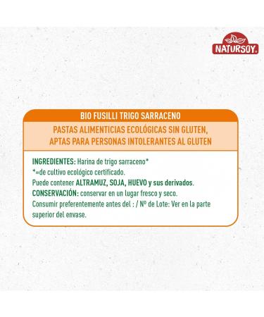  NATURSOY FUSILLI TRIGO SARRACENO GLUTEN-FREE 500 GR - Buy Online on GoSupps.com