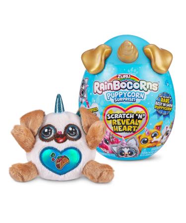 Rainbocorns Sparkle Heart Surprise Series 3 Puppycorn Surprise Penny the Pug - Collectible Plush - 7 Layers of Surprises Scratch and Reveal Heart Ages 3+ (Pug) Pug (Penny)