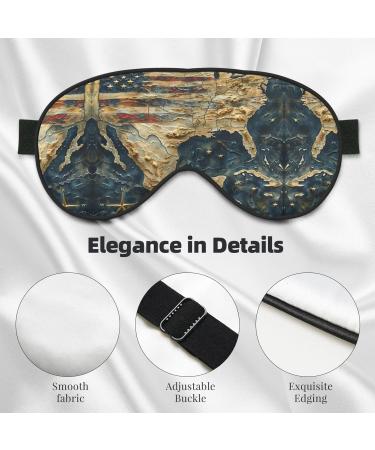 USA Map & Flag Sleep Mask - Adjustable Soft Blindfold for Travel & Relaxation - Buy Online on GoSupps.com